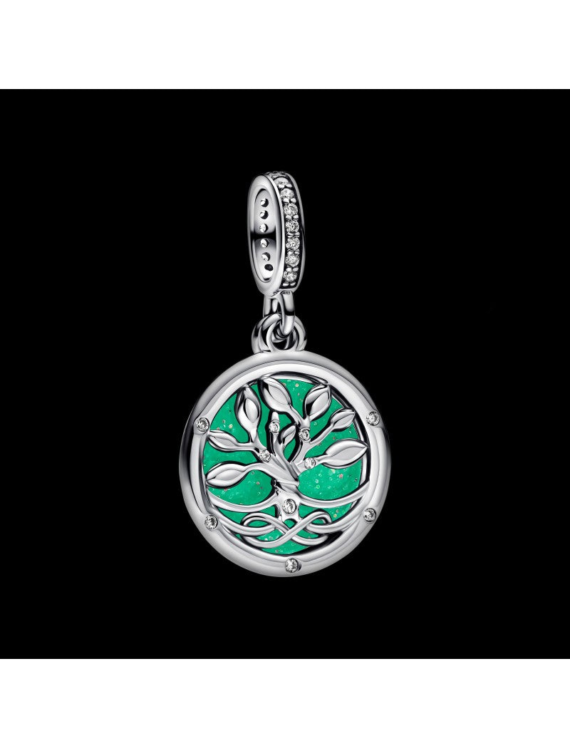 Pendentif double arbre infini en argent sterling avec zircons cubiques