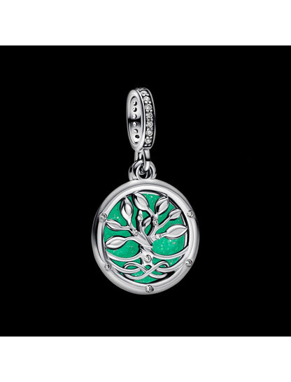 Pendentif double arbre infini en argent sterling avec zircons cubiques