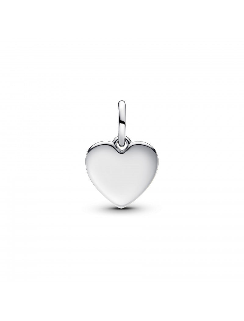 Pendentif en forme de cœur d'amour à graver en argent sterling avec zircone cubique transparente