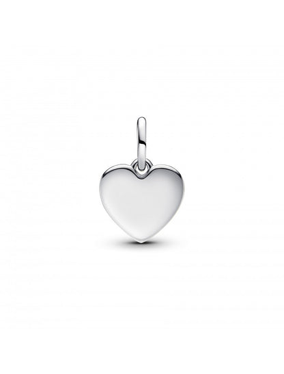 Pendentif en forme de cœur d'amour à graver en argent sterling avec zircone cubique transparente