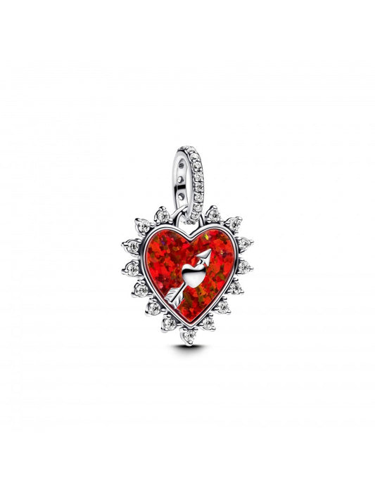 Charm pendant en forme de cœur en forme de flèche tournante