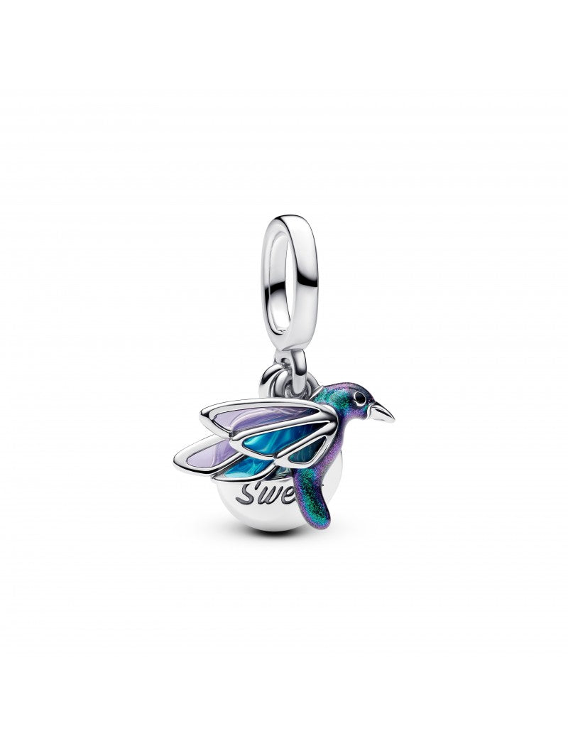 Charm double pendentif colibri