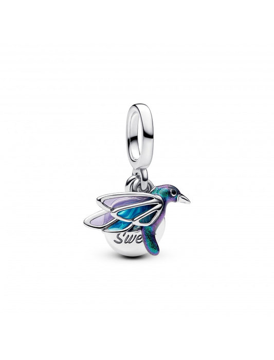Charm double pendentif colibri