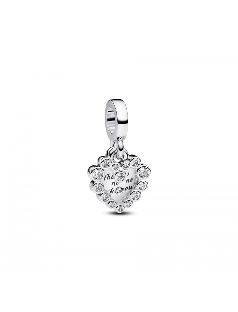 Charm double pendentif cœur étincelant