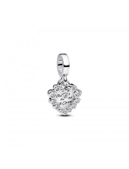 Charm double pendentif cœur étincelant