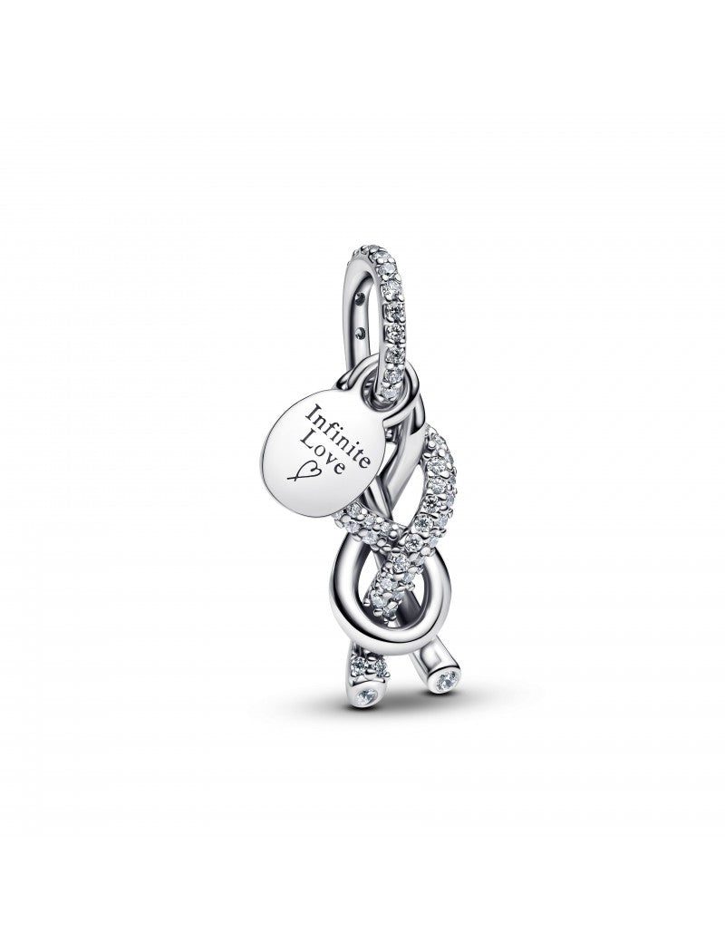 Charm pendentif nœud infini pavé