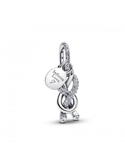 Charm pendentif nœud infini pavé