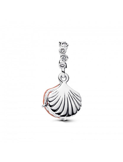 Charm double pendentif coquillage couleur corail