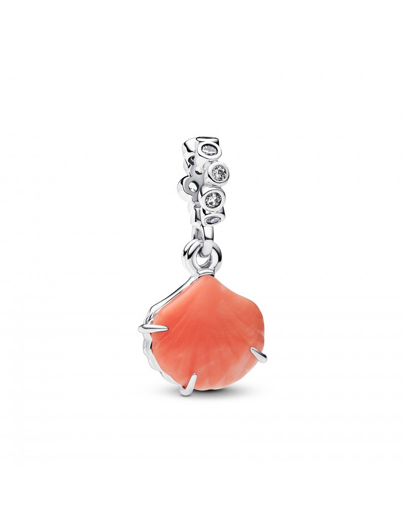 Charm double pendentif coquillage couleur corail