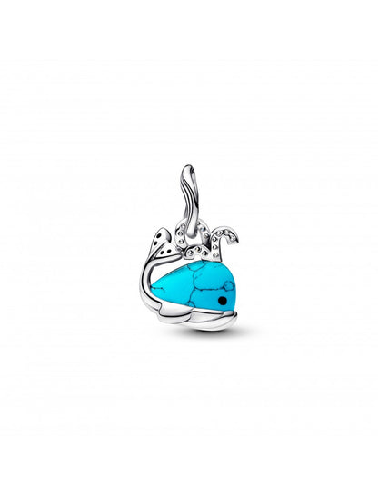 Charm Dangle Baleine de couleur turquoise