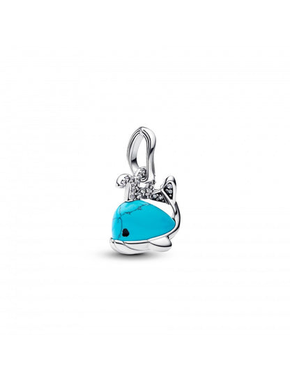 Charm Dangle Baleine de couleur turquoise