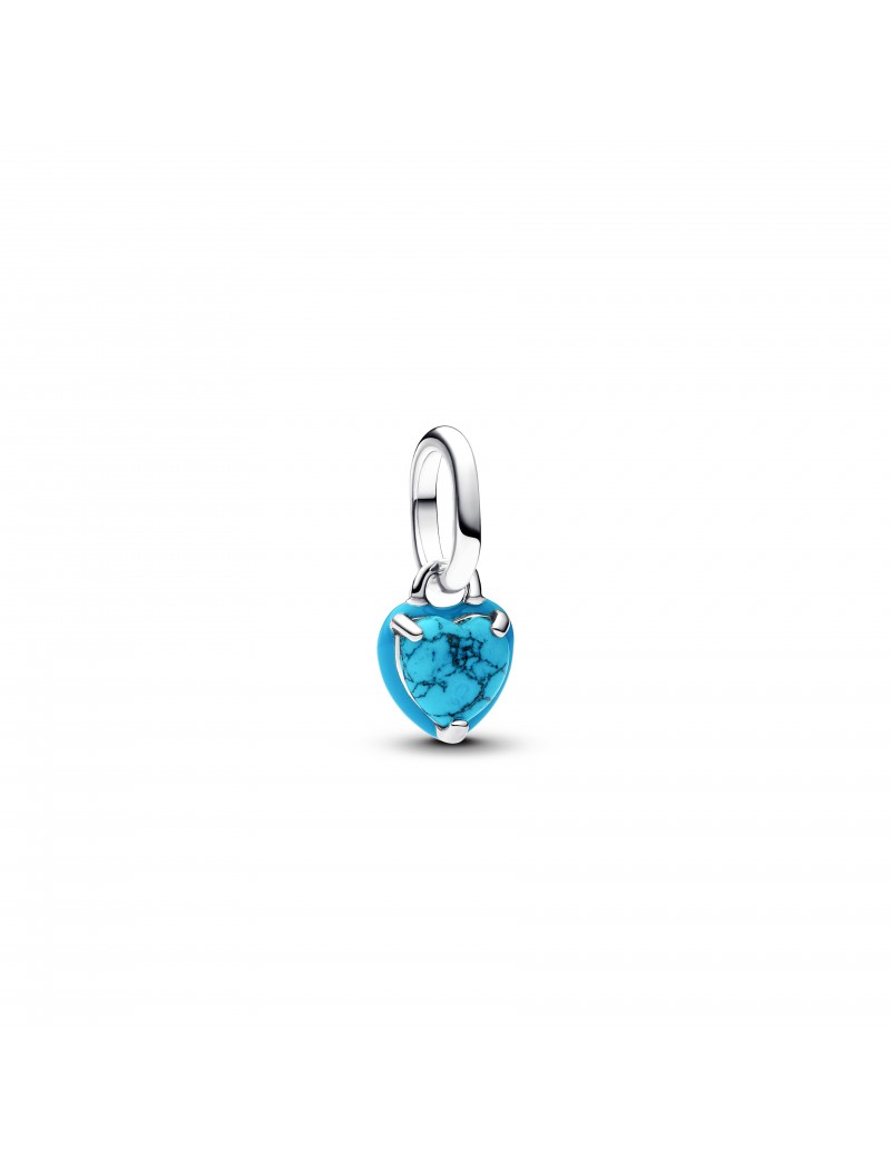 Charm mini pendentif cœur de couleur turquoise
