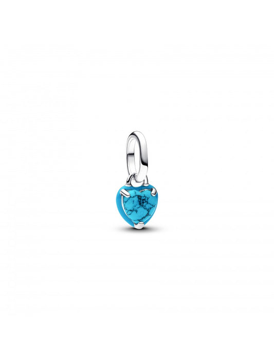 Charm mini pendentif cœur de couleur turquoise