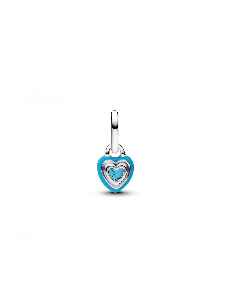 Charm mini pendentif cœur de couleur turquoise