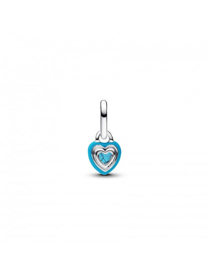 Charm mini pendentif cœur de couleur turquoise