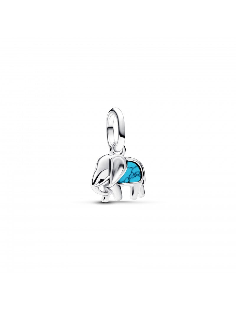 Charm mini pendentif éléphant de couleur turquoise