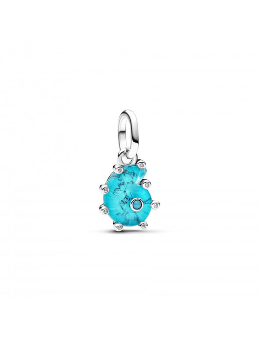 Charm pendentif escargot de mer en verre de Murano bleu