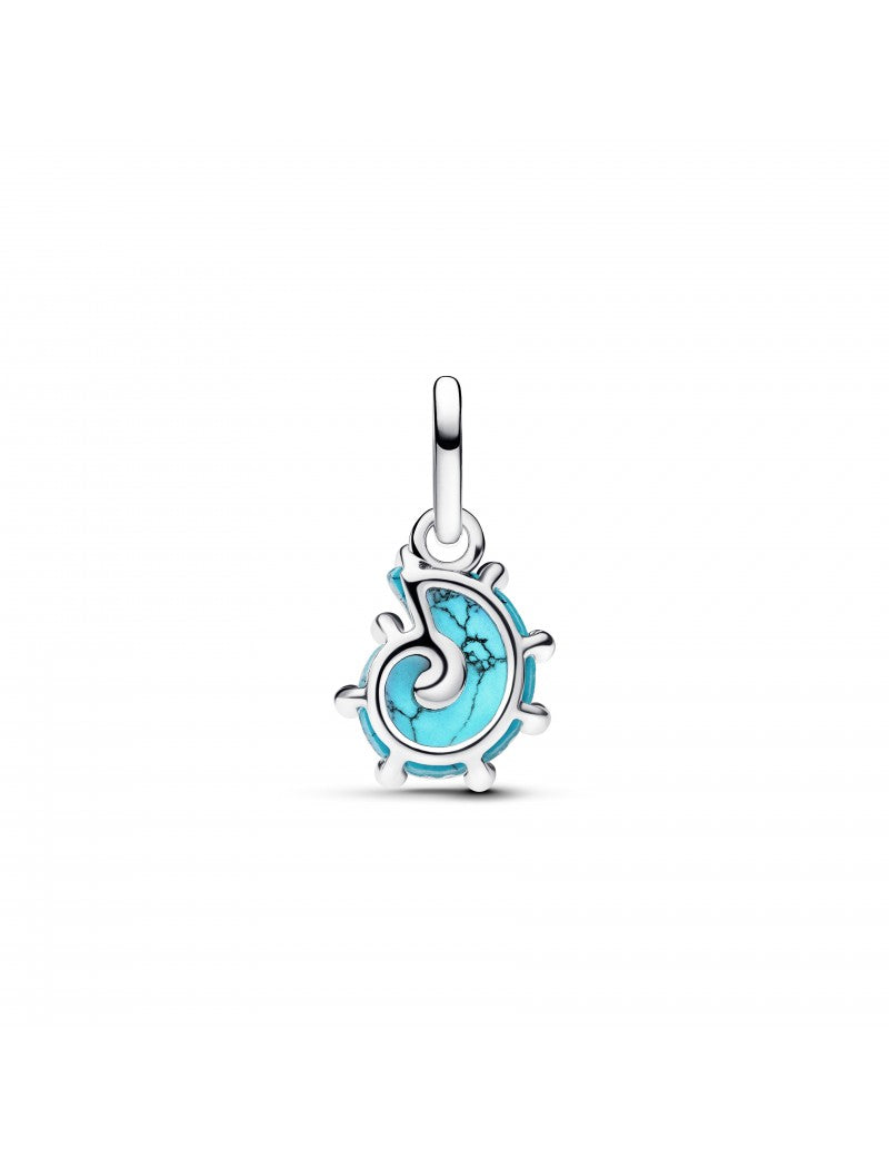 Charm pendentif escargot de mer en verre de Murano bleu