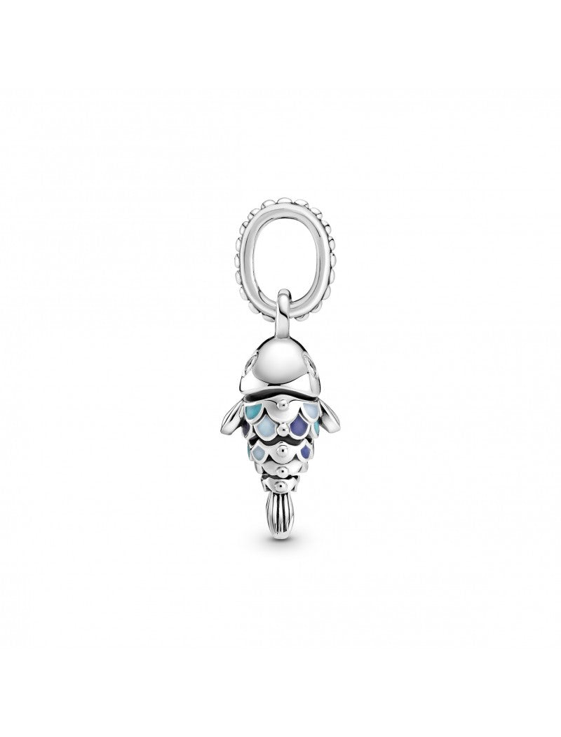 Charme pendentif poisson à écailles bleues