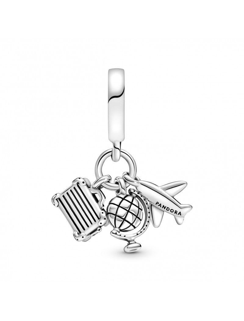 Breloque pendentif avion, globe et valise