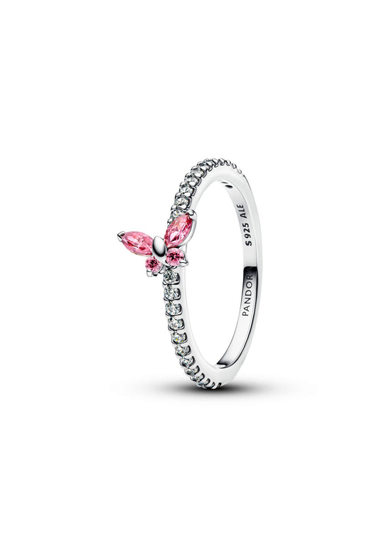 Bague papillon scintillante