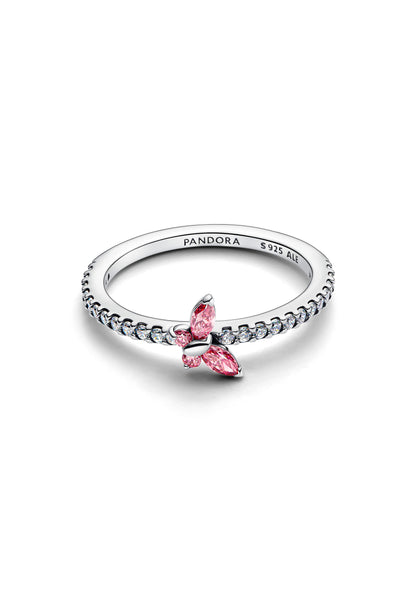 Bague papillon scintillante