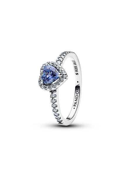 Bague cœur surélevée scintillante