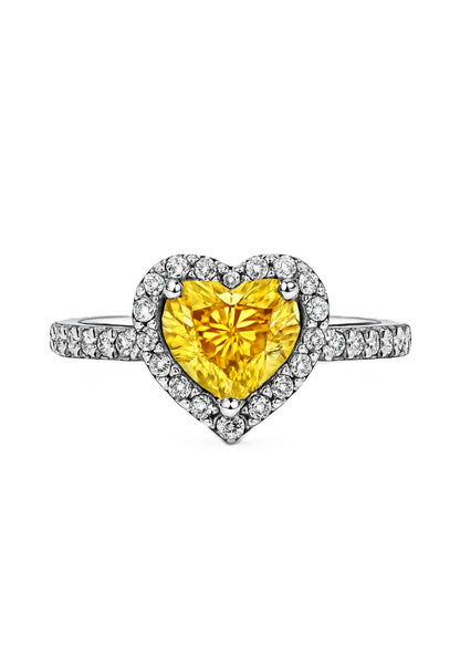 Bague cœur surélevée scintillante