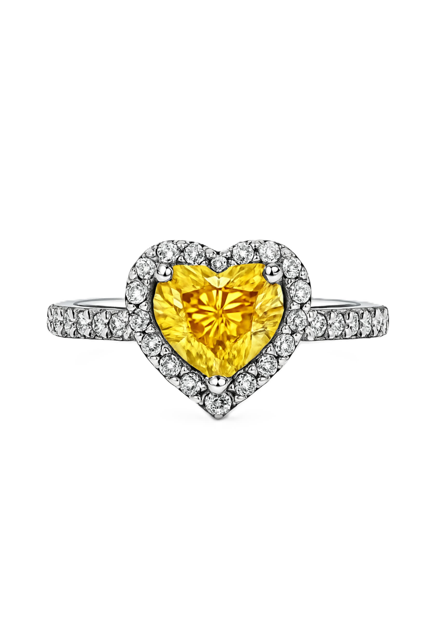 Bague cœur surélevée scintillante