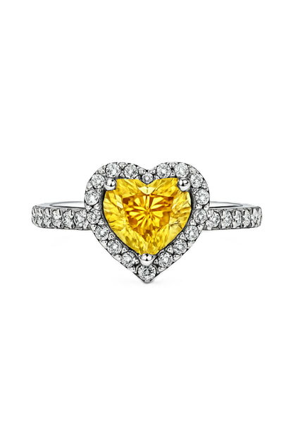 Bague cœur surélevée scintillante