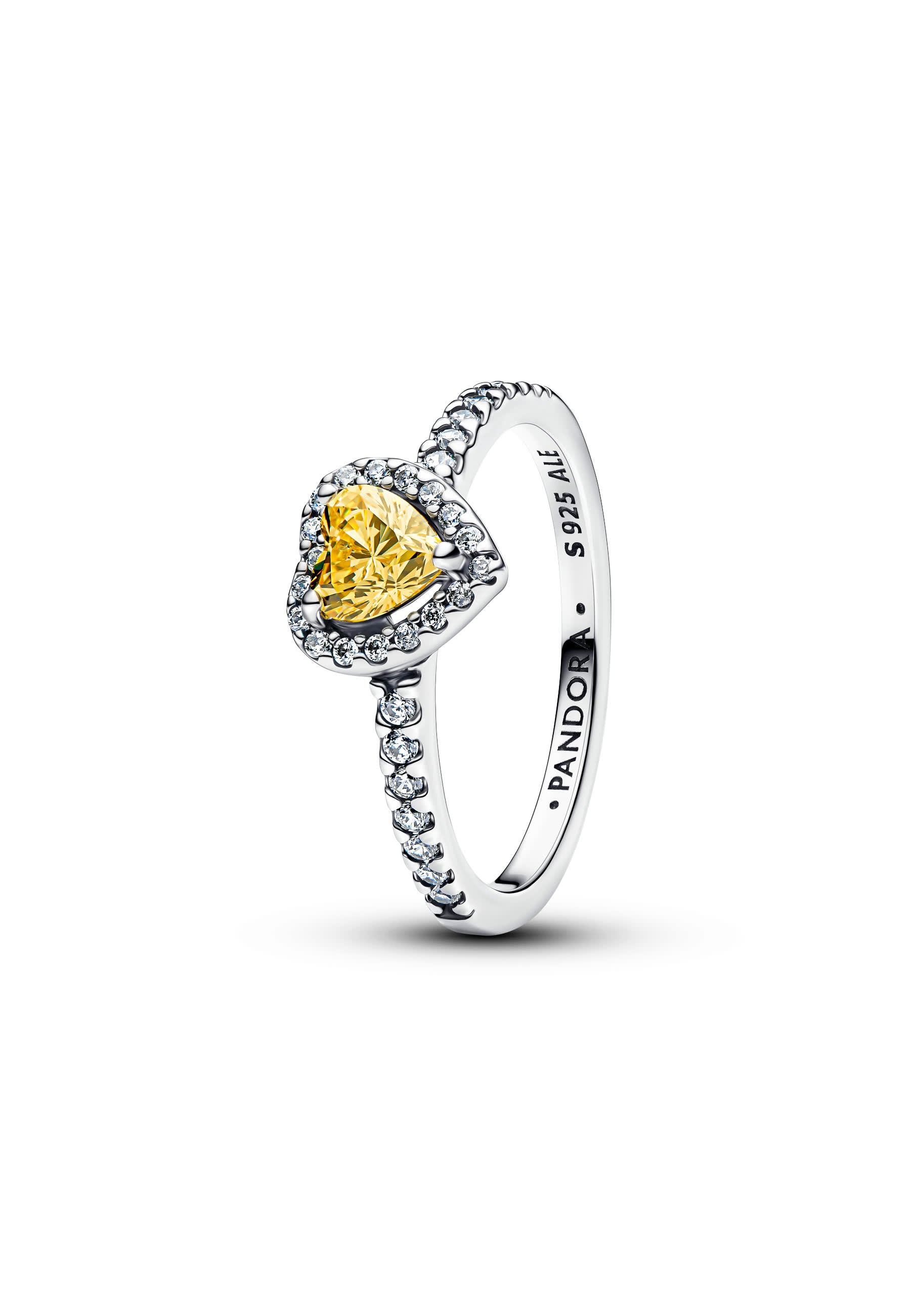Bague cœur surélevée scintillante