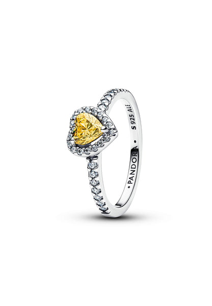 Bague cœur surélevée scintillante