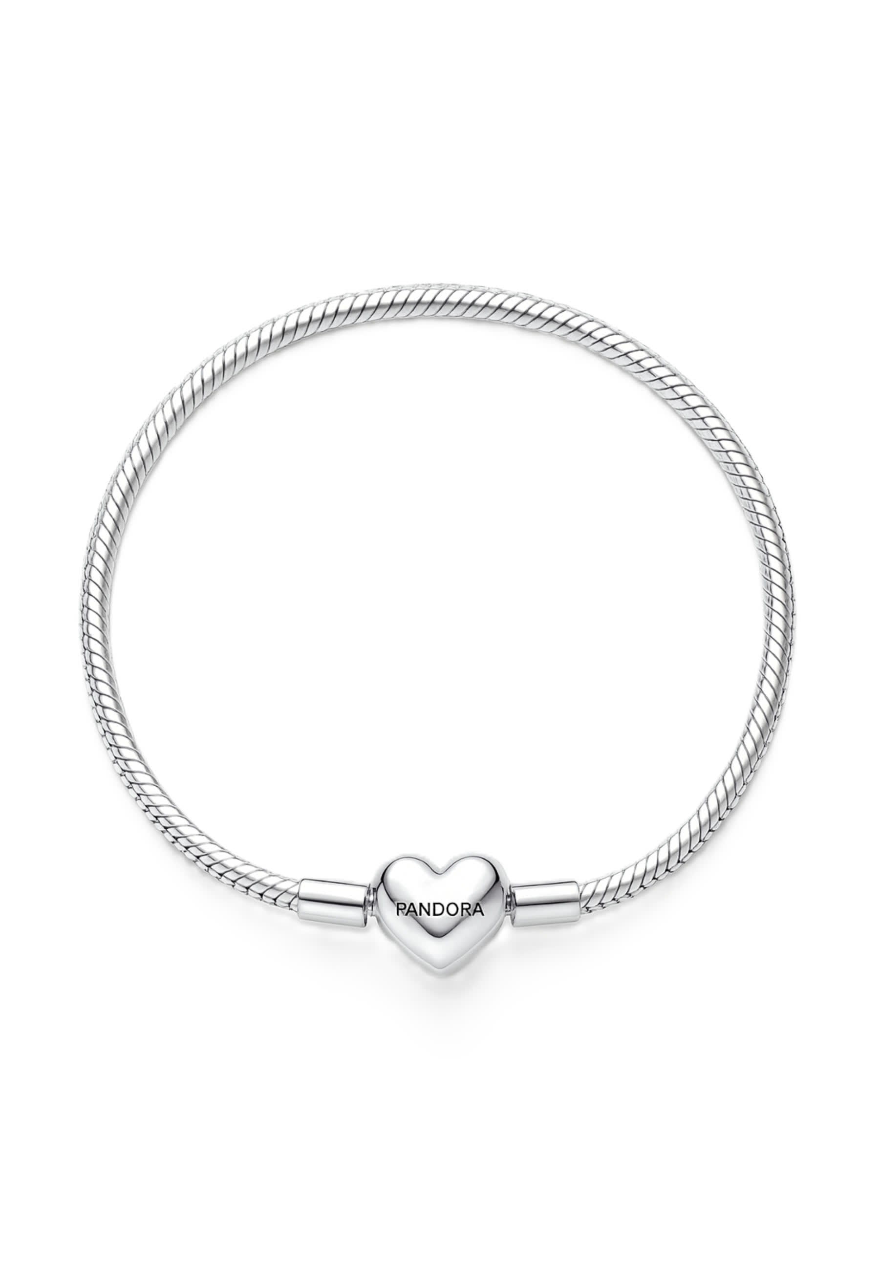 Bracelet chaîne serpent à facettes avec fermoir en forme de cœur