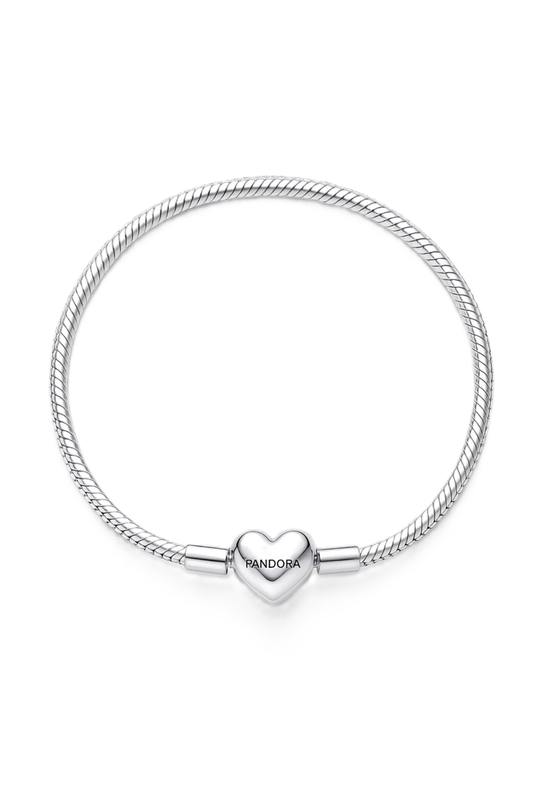 Bracelet chaîne serpent à facettes avec fermoir en forme de cœur