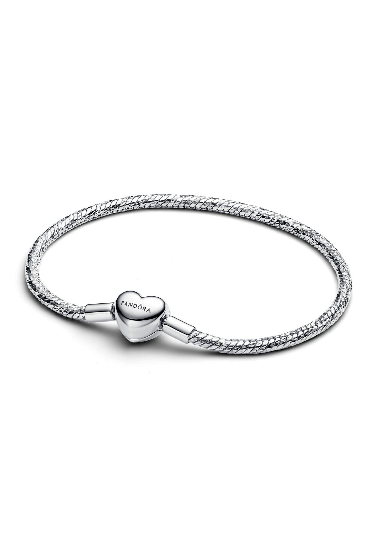 Bracelet chaîne serpent à facettes avec fermoir en forme de cœur
