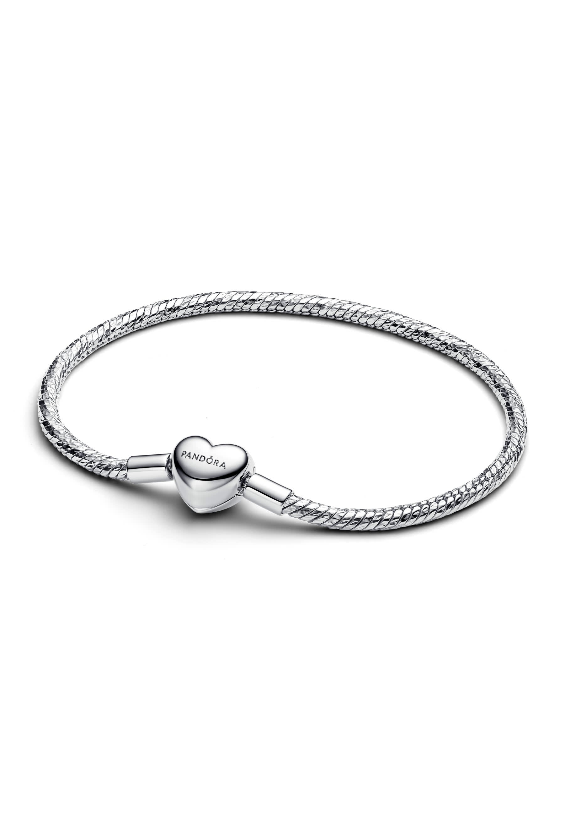 Bracelet chaîne serpent à facettes avec fermoir en forme de cœur