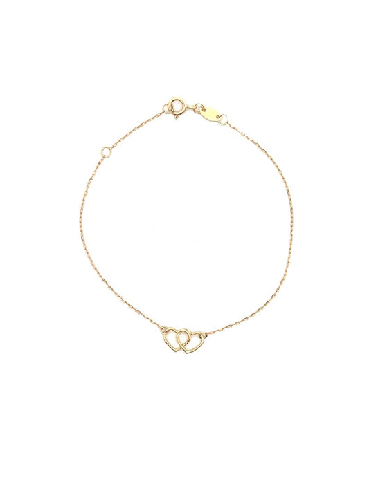 BRACELET OR 9 CARATS - COEUR