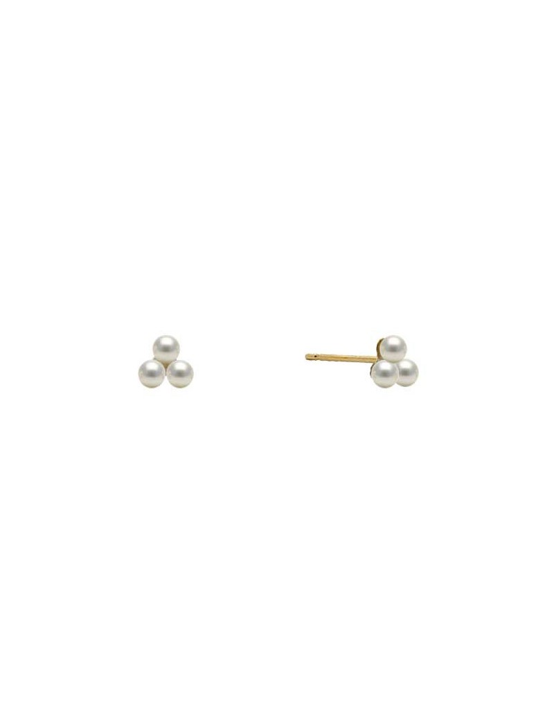 BOUCLES D'OREILLES OR 9 CARATS - PERLE DE CULTURE