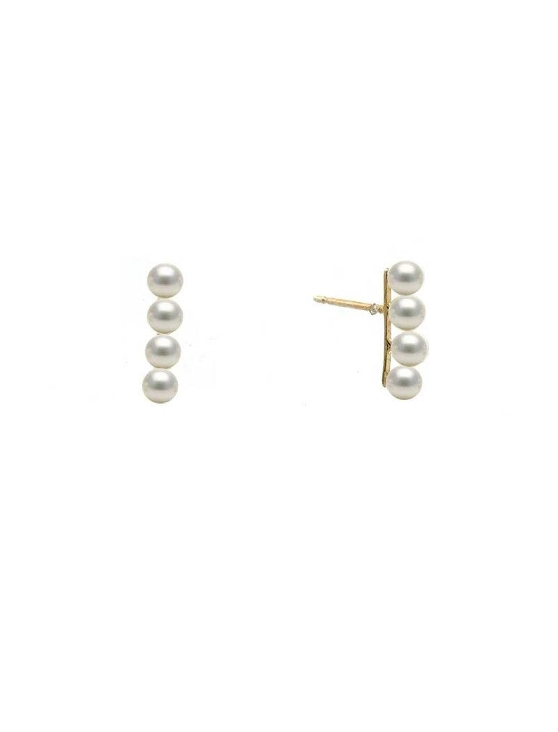 BOUCLES D'OREILLES OR 9 KT - PERLE DE CULTURE