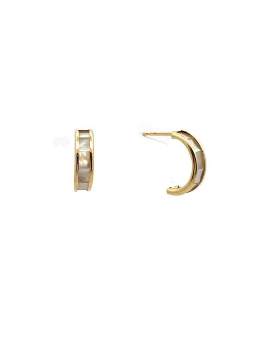 BOUCLES D'OREILLES OR 9 KT - NACRE