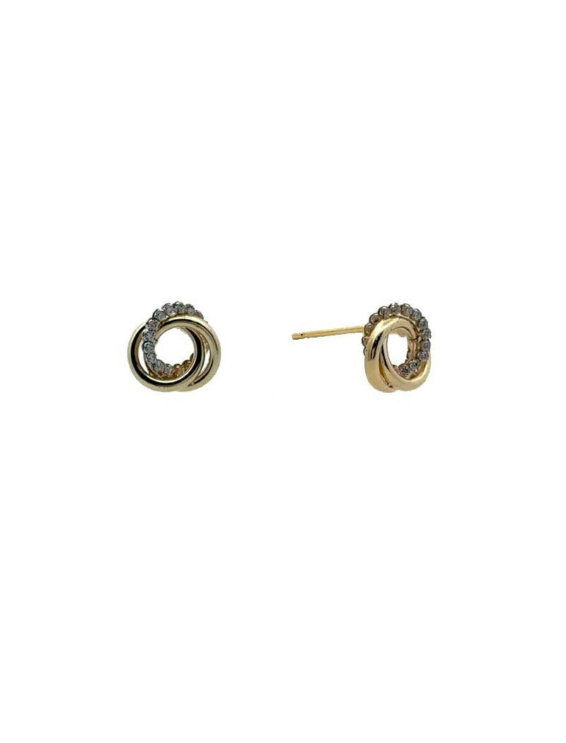 BOUCLES D'OREILLES OR 9 KT  - ZIRCONIA