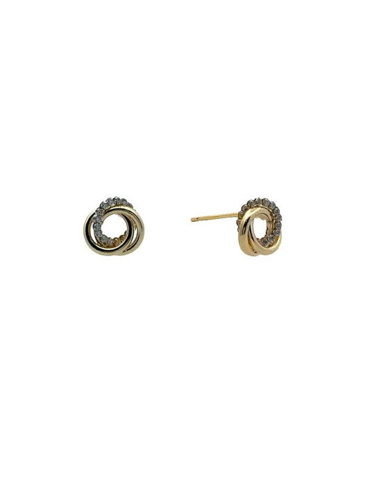 BOUCLES D'OREILLES OR 9 KT  - ZIRCONIA