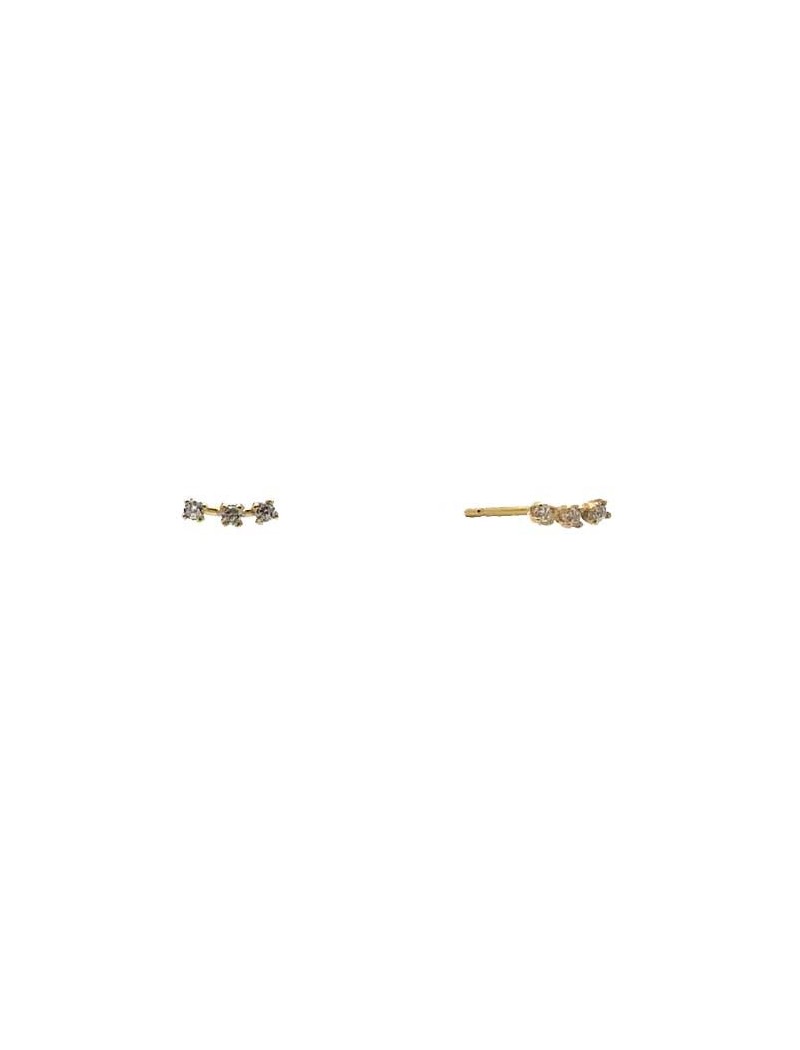 BOUCLES D'OREILLES OR 9 KT  - ZIRCONIA