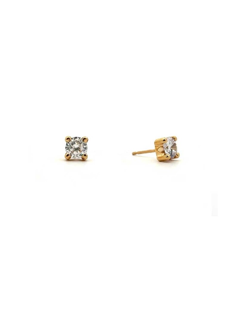 BOUCLES D'OREILLES OR 9 KT  - ZIRCONIA