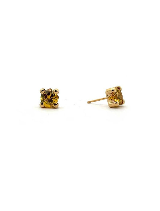 BOUCLES D'OREILLES OR 9 KT  - S. CITRINE