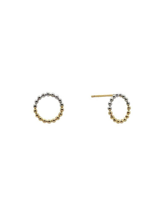 BOUCLES D'OREILLES OR 9 KT  - BICOLORE