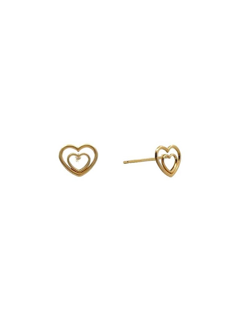 BOUCLES D'OREILLES OR 9 KT - COEUR