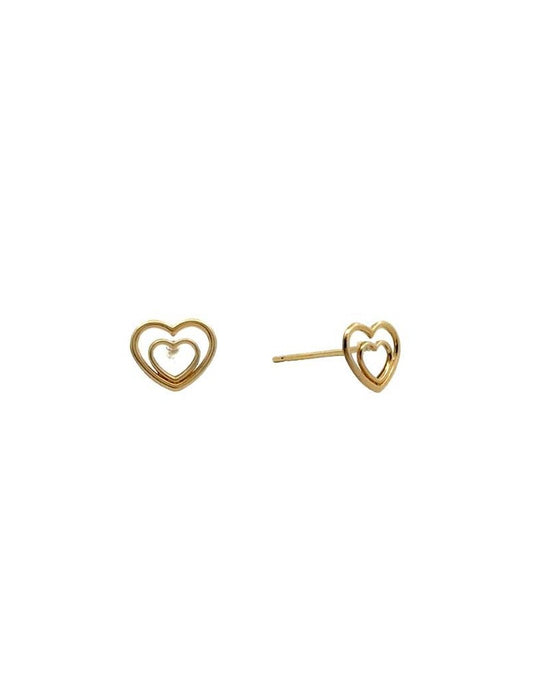 BOUCLES D'OREILLES OR 9 KT - COEUR