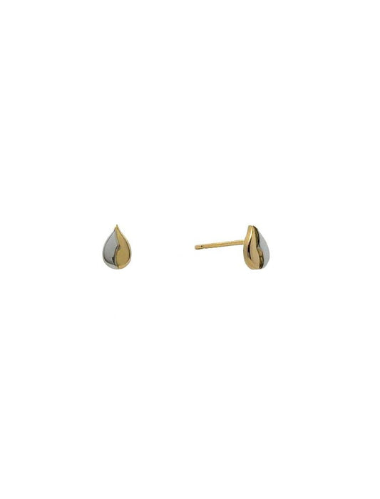 BOUCLES D'OREILLES OR 9 CARATS - BICOLORE