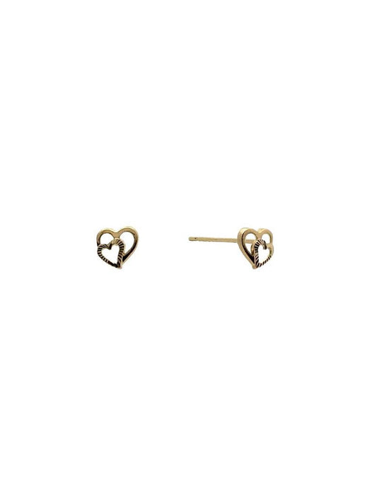 BOUCLES D'OREILLES OR 9 CARATS - COEUR